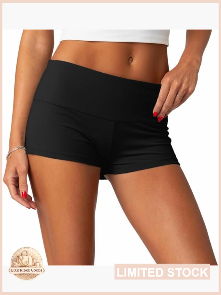 Fold Over Micro Mini Shorts Y2k Elastic Waist Lounge Pajama Bottoms Summer